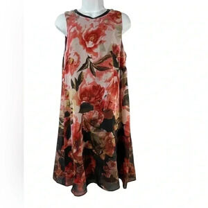 SLNY Missy Multi  Floral Sleeveless Dress Size 10